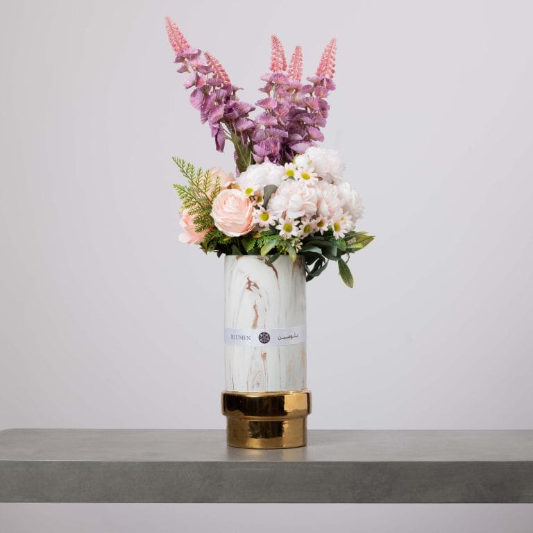 White Marble Blumen Vase