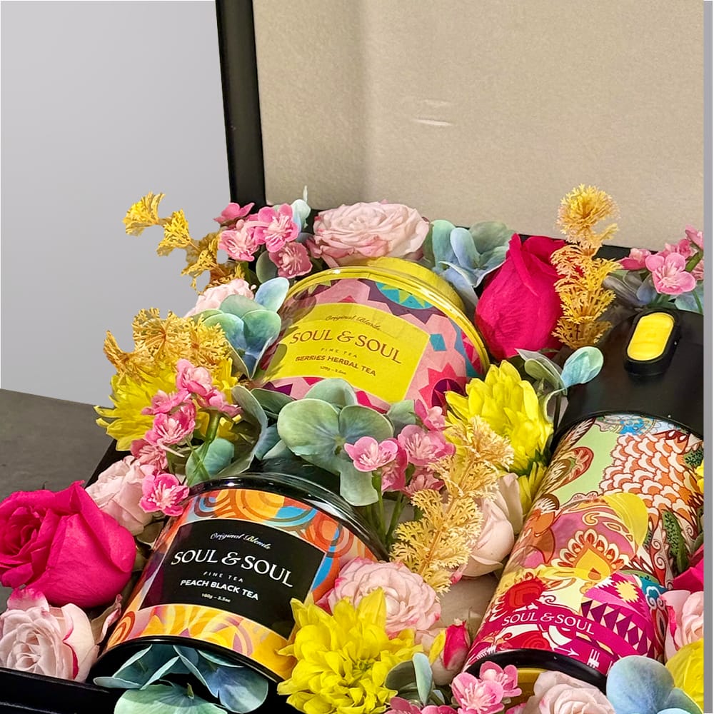 سول اند سول شاي معطر اسود و توت بوكس اوف فلاورز - الصورة 2