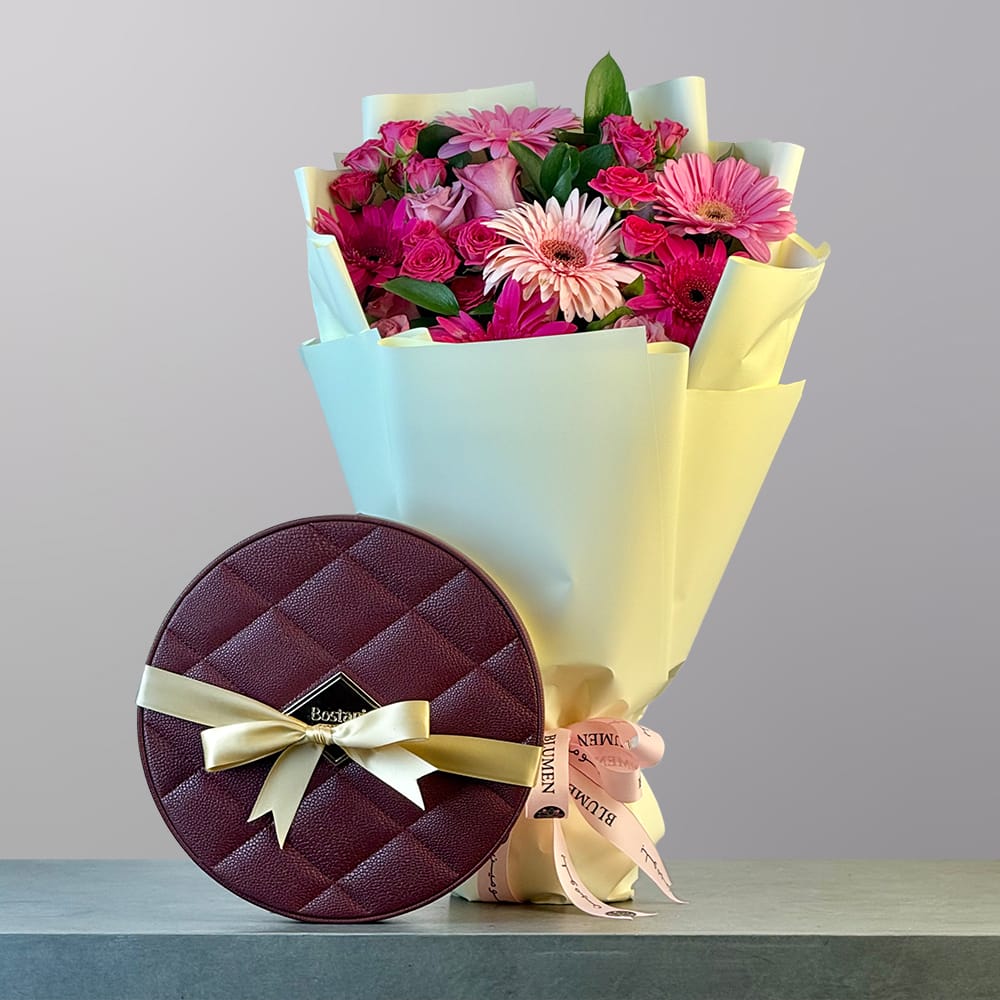 Bostani Maroon Small Leather Box w/ The Blooming Charm