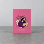 A pink card holder with the image of a mother embracing her child. 